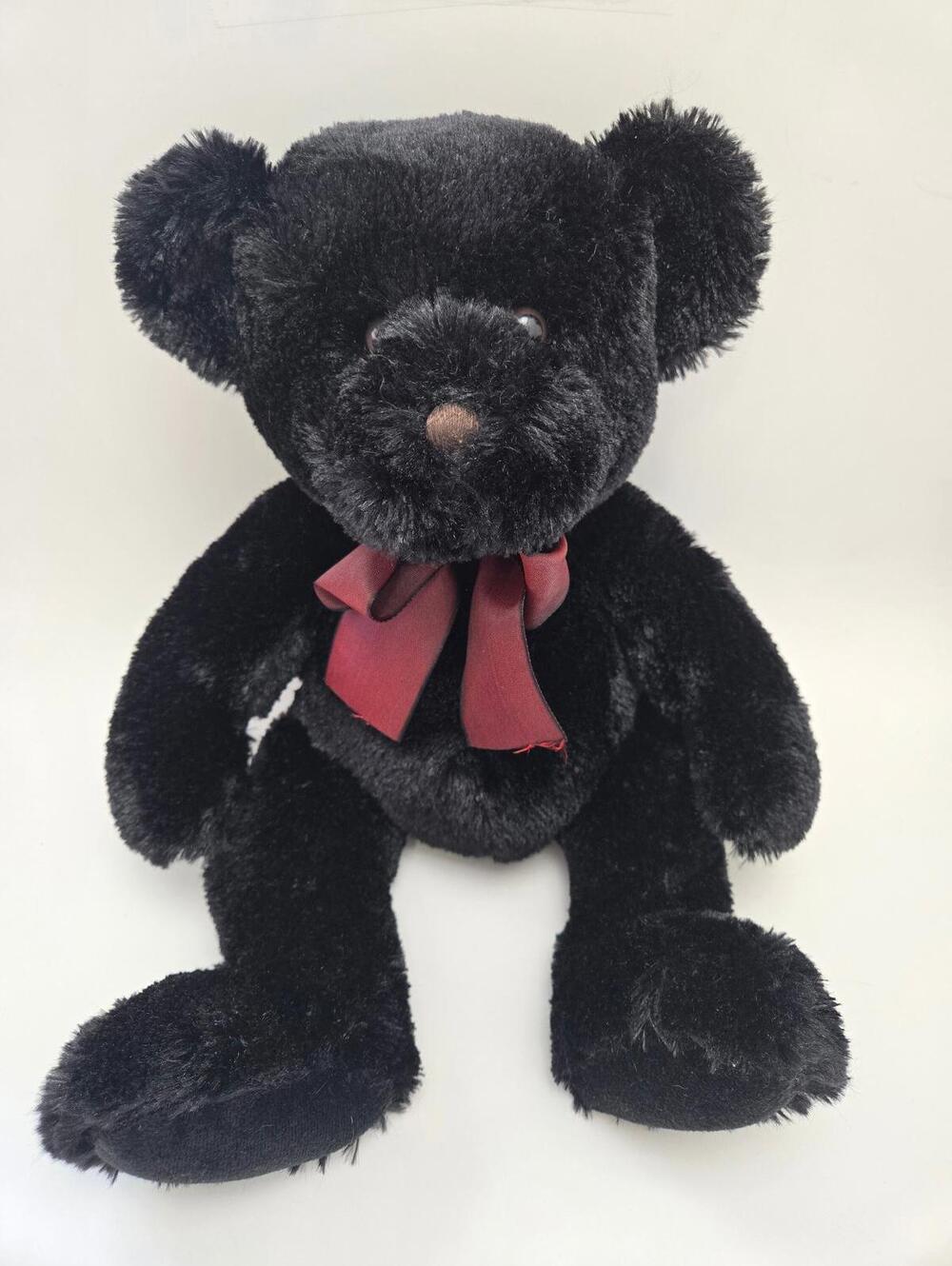 Russ Plush Benito the the Teddy Bear - Red Bow (14 inch)